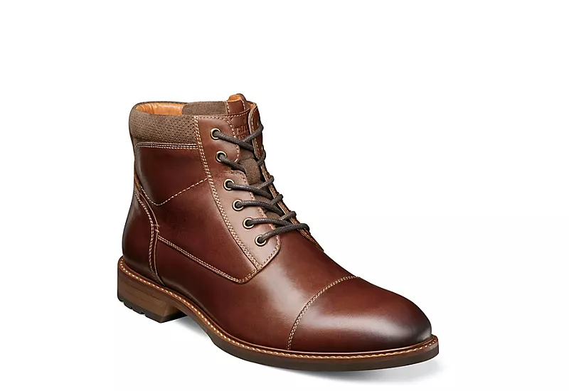 Florsheim Mens Lodge Cap Toe Lace-up Boot - Chestnut 3 Florsheim Mens Lodge Cap Toe Lace-up Boot - Chestnut