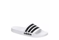 Adidas Mens Adilette Shower Slide Sandal - White