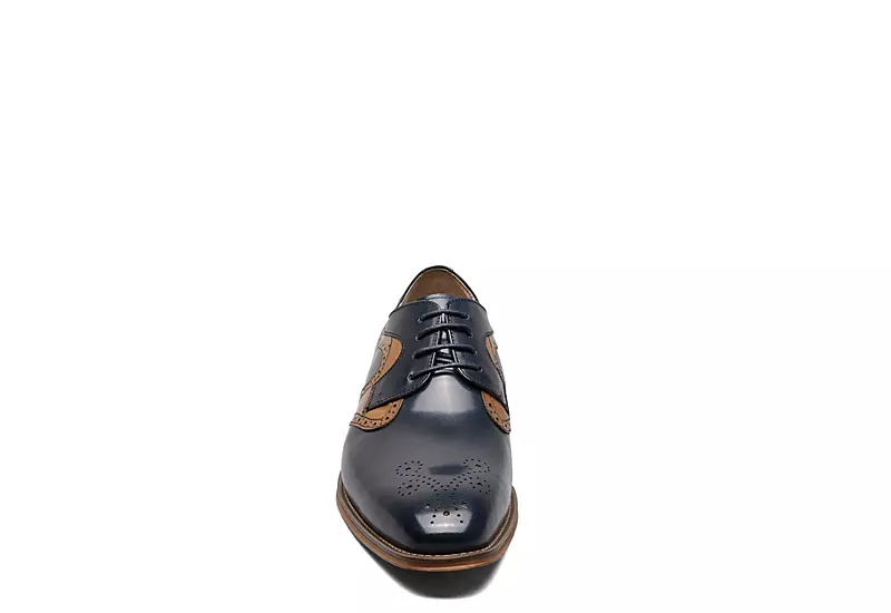 Stacy Adams Mens Palmer Plain Toe Medallion Oxford - Navy 5 Stacy Adams Mens Palmer Plain Toe Medallion Oxford - Navy - Image 3