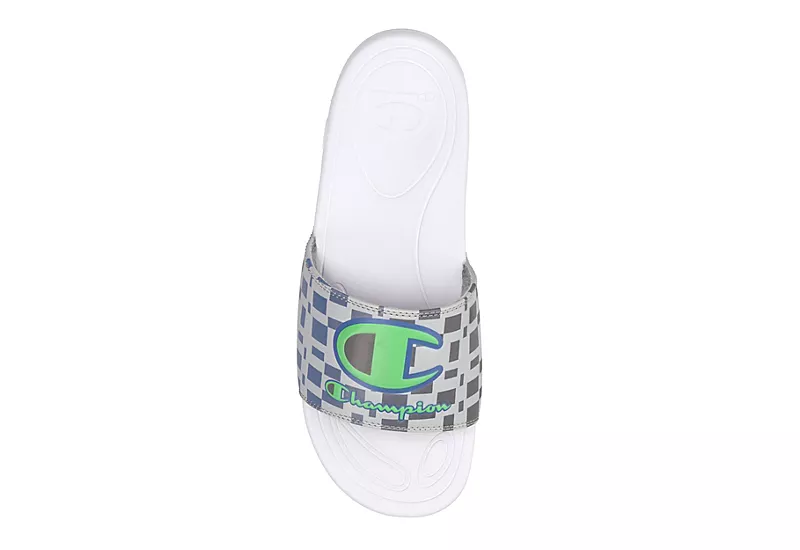 Champion Mens Mega Slide Graphic Slide Sandal - White 8 Champion Mens Mega Slide Graphic Slide Sandal - White - Image 6