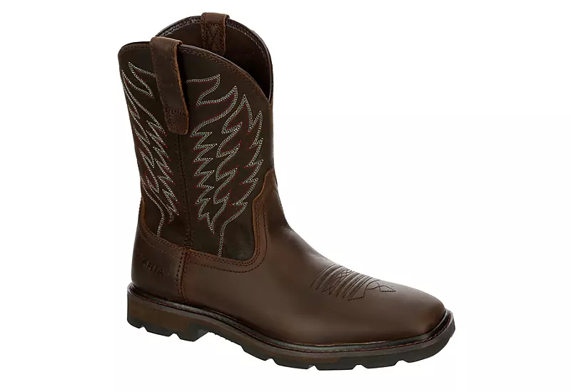 Ariat Mens Groundbreaker Western Work Boot - Brown 3 Ariat Mens Groundbreaker Western Work Boot - Brown