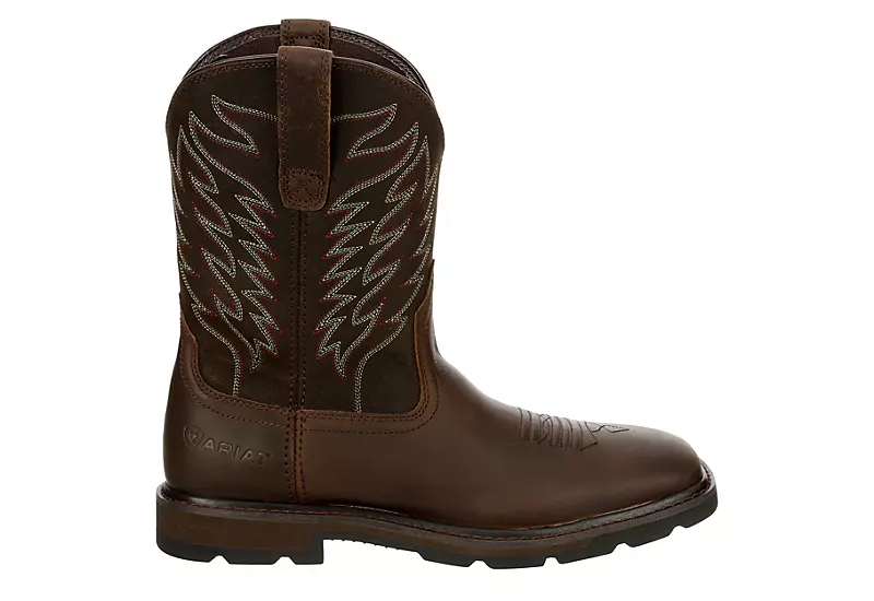 Ariat Mens Groundbreaker Western Work Boot - Brown 4 Ariat Mens Groundbreaker Western Work Boot - Brown - Image 2