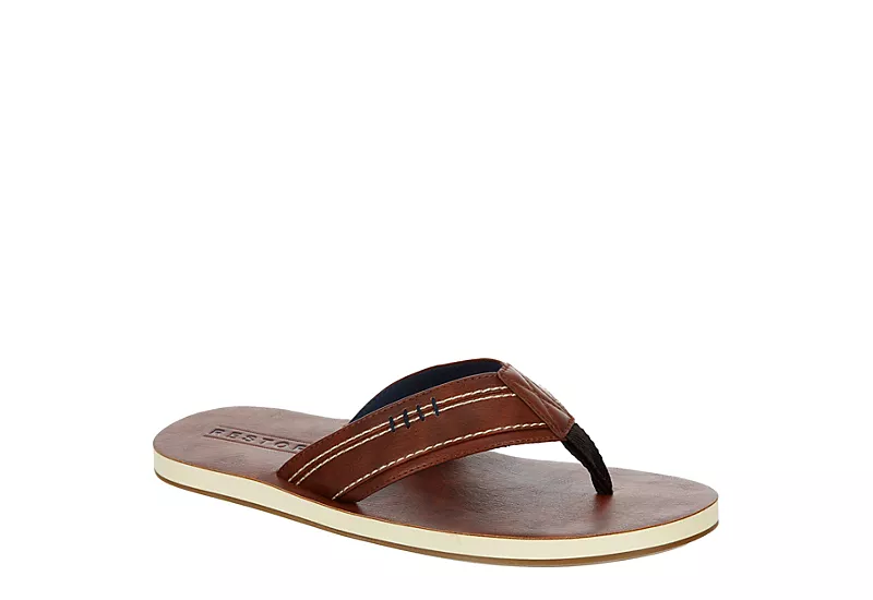 Restoration Mens Delmare Flip Flop Sandal - Brown 3 Restoration Mens Delmare Flip Flop Sandal - Brown
