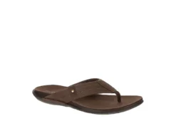 Fashion Men Shoe Store 36 Franco Fortini Mens Newport Flip Flop Sandal - Dark Brown