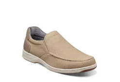 Florsheim Mens Lakeside Canvas Moc Toe Slip On Oxford - Sand