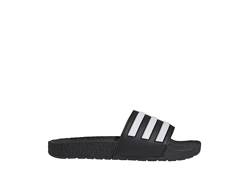 Adidas Mens Adilette Boost Slide Sandal - Black 4 Adidas Mens Adilette Boost Slide Sandal - Black - Image 2