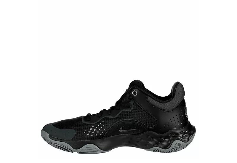 Nike Mens Fly By Mid 3 Basketball Shoe - Black 6 Nike Mens Fly By Mid 3 Basketball Shoe - Black - Image 4