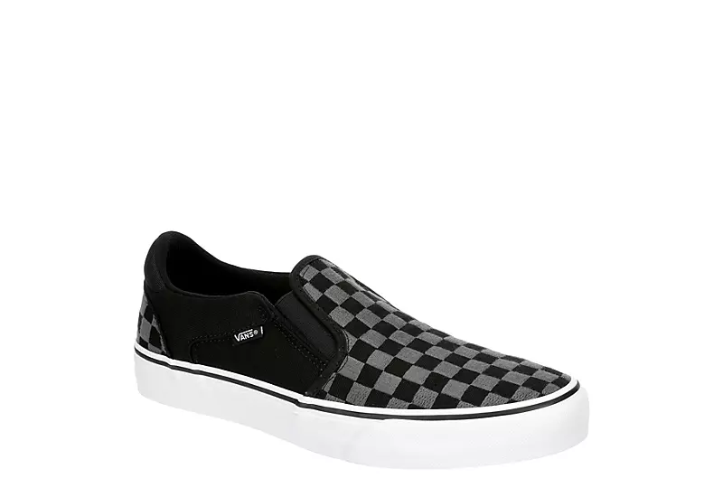 Vans Mens Asher Deluxe Slip On Sneaker - Black 3 Vans Mens Asher Deluxe Slip On Sneaker - Black