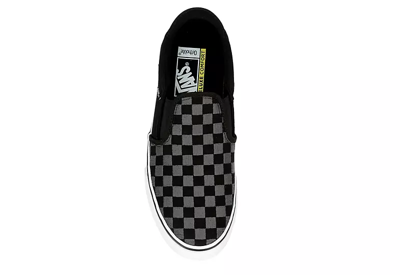 Vans Mens Asher Deluxe Slip On Sneaker - Black 8 Vans Mens Asher Deluxe Slip On Sneaker - Black - Image 6
